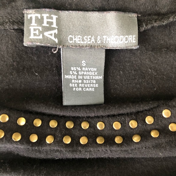 Chelsea & Theodore Black Top w/Bronze Studding S - Picture 5 of 5